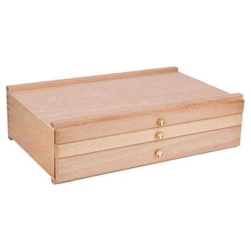 Apilable Organizador de Habitación 3 cajones de madera Artista de suministros Organizador de cajones Pintura de artista Suministros de arte Cofre for pasteles, lápices, bolígrafos, marcadores, pincele