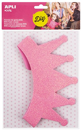 APLI Kids - Corona goma EVA purpurina rosa, 1 ud