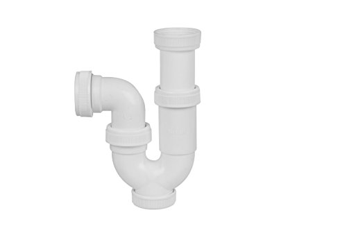 Aqualy BO-43450 Sifón curvado para lavabo y cocina, sin válvula