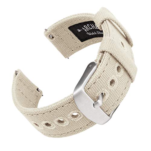 Archer Watch Straps | Correas Reloj Lona de Liberación Rápida para Hombre y Mujer | para Relojes y Smartwatch (Alabastro, 22mm)