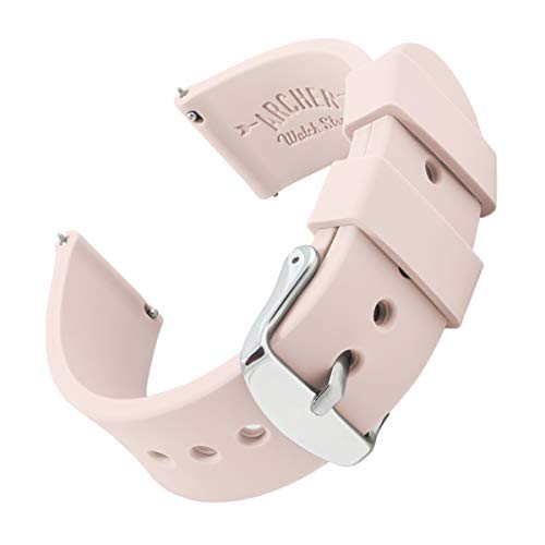 Archer Watch Straps | Repuesto de Correa Reloj de Silicona para Hombre y Mujer, Caucho Fácil de Abrochar para Relojes y Smartwatch | Rosa Palo, 20mm