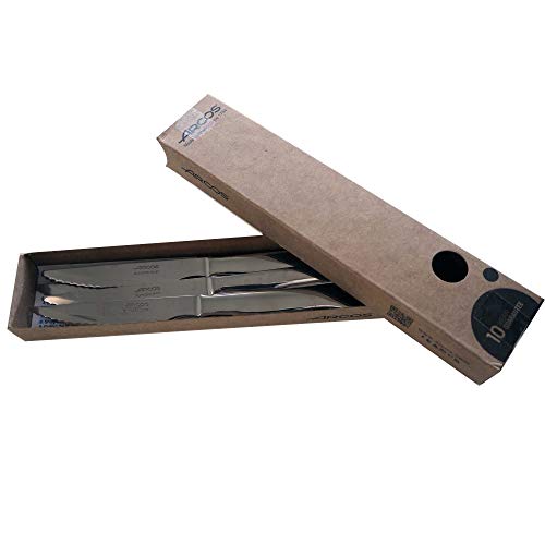 Arcos Cuchillos de Carne, 6 Piezas, Cuchillos Chuleteros, Acero Inoxidable, (Caja Cartón)
