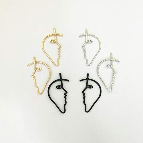 Arete Mujer Pendientes De Gota Exagerando Resumen De Metal Cara Esquema Pendientes Personalidad Culpa Pendientes De Ojo Para Las Mujeres Joyería   A
