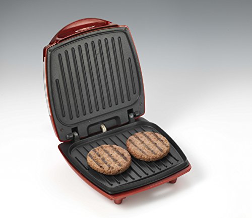 Ariete 185 MAQUINA DE HAMBURGUESAS PARTY TIME, 1200 W, Grate + Griddle, Negro, Rojo