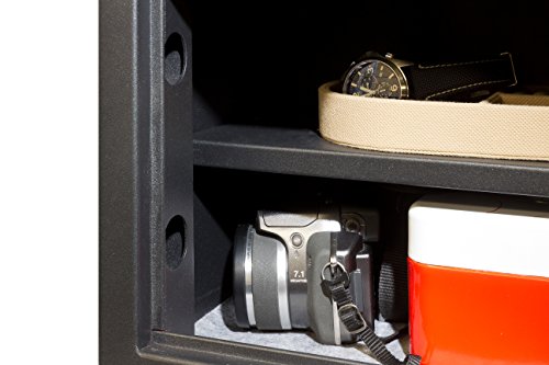 Arregui 31010 Caja fuerte de sobreponer electrónica con llave. 350x250x250 mm, Negro texturado, 350 x 250 x 250 mm
