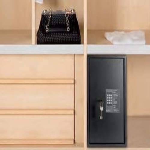 Arregui 31010 Caja fuerte de sobreponer electrónica con llave. 350x250x250 mm, Negro texturado, 350 x 250 x 250 mm