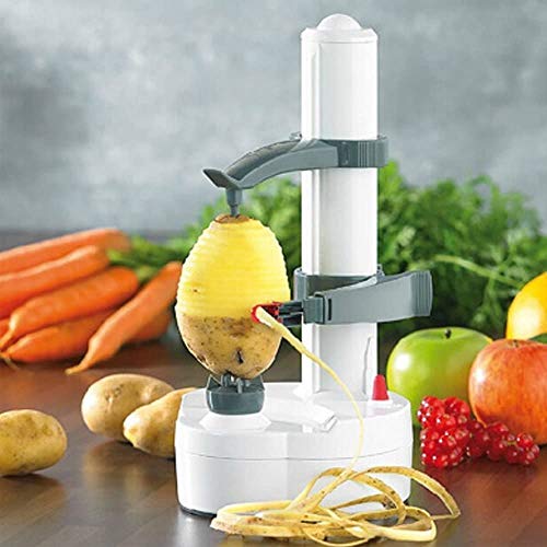 ARSUK Peladora eléctrica multifunción Peladora de Manzana giratoria automática Peladora de Patatas Máquina de Corte de Verduras Herramienta de pelado de Cocina de Acero Inoxidable