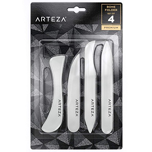 Arteza Herramientas de hueso para plegar papel | Set de 4 plegadoras de formas versátiles para artesanía con papel | Perfectas para origami y papiroflexia en general