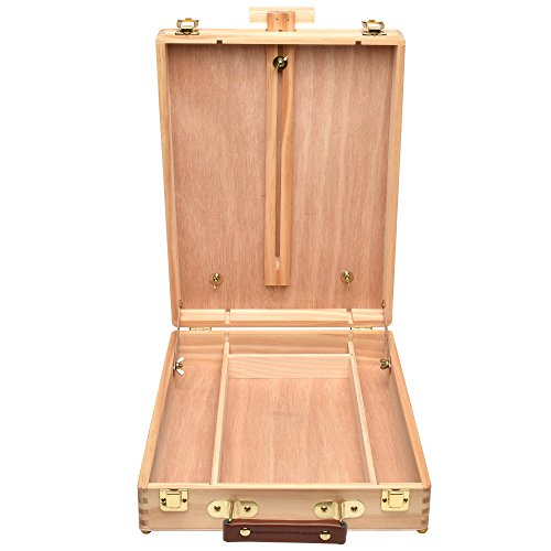 Artina Florenz set de pintura de 28 piezas caballete maletín de mesa para profis y aficionados 18 colores acrílicos, lienzo, 6 pinceles y paleta