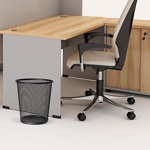 ArtMoon Mesh Papelera Circular de Rejilla Metalica, Hecha de Acero Recubierto de Polvo, Papelera Negra, Capacidad 12L