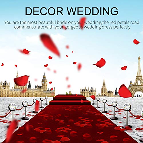 ASANMU 3000 Piezas Pétalos de Rosa, Petalos de Rosa Rojos Artificiales Pétalos de Rosa para Bodas Decoración, Fiestas, día de San Valentín y Ambiente Romántico, Proponer, Fores de Boda, Confeti