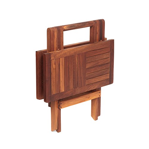AsinoX tek.602 Mesita Plegable, Teca, Marrón, 50x50x50 cm