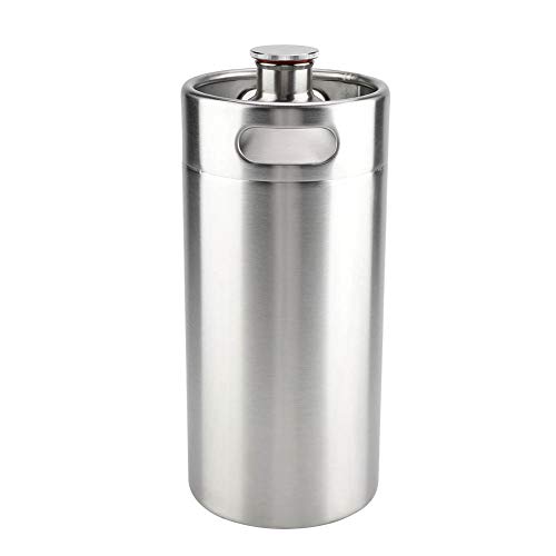 Asixx Mini Barril de Cerveza, Barril de Cerveza, Mini Barril de Cerveza de Acero Inoxidable 4L con Tapa en Espiral para Mantener el Sabor Original de la Cerveza. Duradero y Resistente a la corrosión