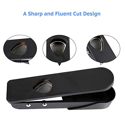 Asmuse Plectrum Pick Punch Maker Cortador Perforadora de Púa de Guitarra para Bajo Eléctrica Accesorios de DIY Herramientas con Cuero Tiras de Celuloide Premium y Papel de Lija de Plectro