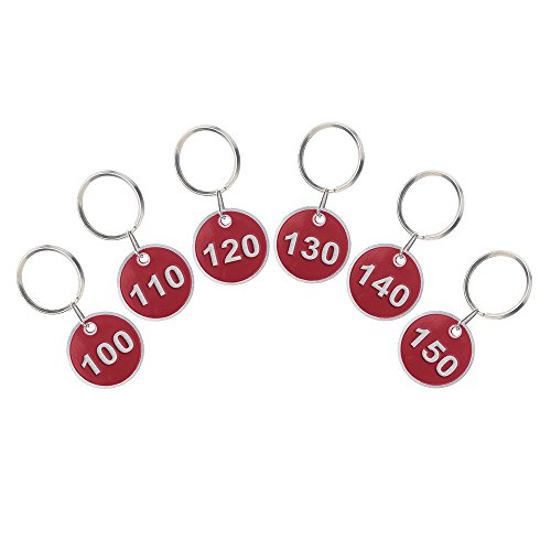 Aspire Conjunto de Etiquetas Clave Llavero de la Etiqueta del número del Borde del Metal 1a200 200 Piezas Red