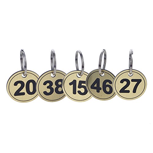 Aspire Etiquetas Clave ABS con Anillo Etiquetas de identificación numeradas Llavero 50 Paquetes Plata 1a50