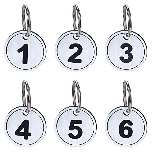Aspire Etiquetas Clave ABS con Anillo Etiquetas de identificación numeradas Llavero 50 Paquetes Plata 1a50