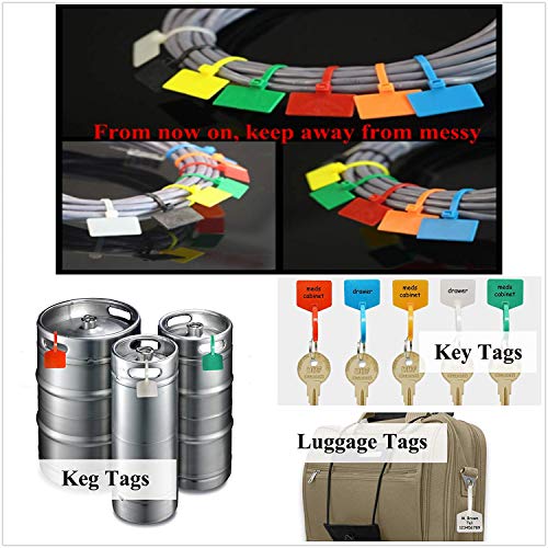 Ataduras de cables,250 paquetes Colores Variados Etiquetas De Cable Autoblocantes Con Rotulador para el taller de Garaje de la Oficina en Casa 3 × 150 MM(7 colores)