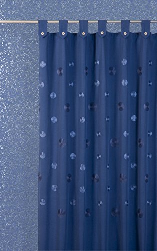 atenas home textile Cortina de baño Bordada con Trabillas Camelia 35% algodón 65% poliéster - 140x200 - Azul