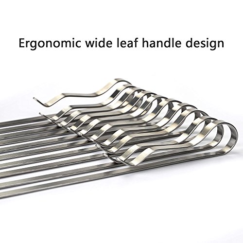 ATPWONZ 10 pcs Pinchos de Barbacoa de Acero Inoxidable 43 cm con Oxford Bolsa de Almacenamiento