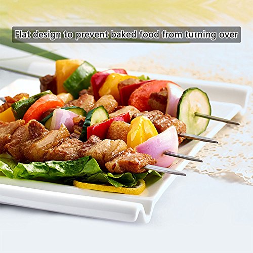 ATPWONZ 10 pcs Pinchos de Barbacoa de Acero Inoxidable 43 cm con Oxford Bolsa de Almacenamiento
