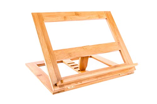 Atril de lectura ajustable madera bambu natural 33x26x22 cm