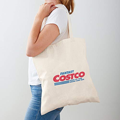 Attracosports Stuff Fantasy Costco Long Logo Sleeve Tote Cotton Very Bag | Bolsas de supermercado de lona Bolsas de mano con asas Bolsas de algodón duraderas