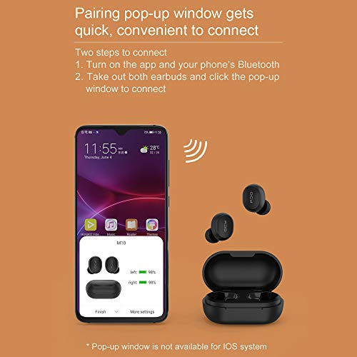 Auriculares Inalambricos, QCY TWS Bluetooth Auriculares HiFi Mini Estéreo Auriculares Deportivos, Cancelación Ruido Wireless Impermeables In-Ear Earphones Headphones Dura 20 Horas, para iOS Android