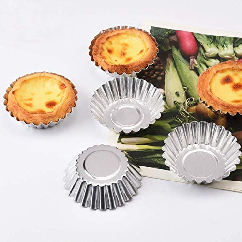 Ausla 50 Piezas Set Molde de Tartaleta de Huevo Tazas de Huevo para Hornear Tarta Mollete Magdalena Material Aluminio DIY Herramienta Cocina