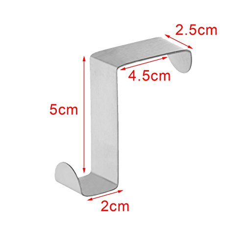 AUSTOR 12 Piezas Colgadores de Puerta Ganchos Puerta Percha de Acero Inoxidable para Puerta y Cajón (2cm - 4.5cm)