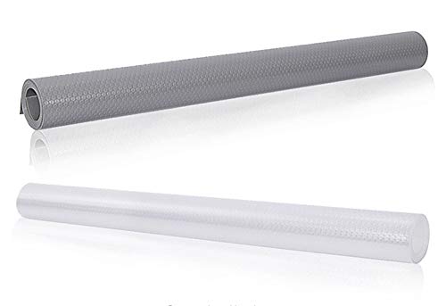 Awinker 4 Piezas Protectores Rollo Anti Deslizante para los Cajones de la Cocina Estera del Refrigerador Impermeable Reutilizable 45X150cm, Blanco
