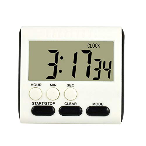 AZX Temporizador Digital de Cocina, LCD Pantalla Grande Temporizador,24 Horas Temporizador de Reloj con Alarma Sonora,Soporte retráctil y Respaldo magnético
