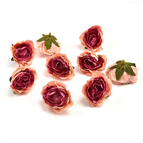 AzXU flores de seda a granel al por mayor al por mayor flores de cerezo de seda, pequeñas rosas artificiales, corona de amapola, decoración de boda, álbum de recortes, lote de 4 cm