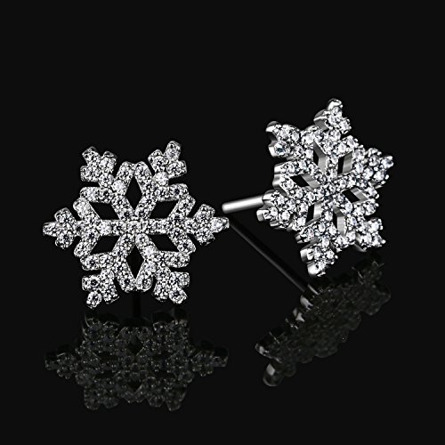 B. CATCHER Pendientes de plata 925, para mujer, copos de nieve, «La reina de hielo», el mejor set de regalo para chicas/mujeres/novias/amigas/hijas