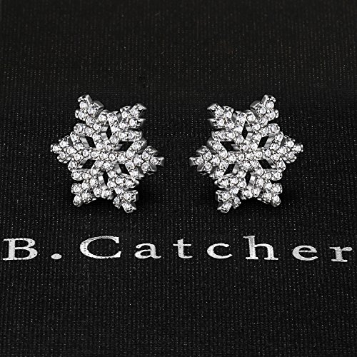 B. CATCHER Pendientes de plata 925, para mujer, copos de nieve, «La reina de hielo», el mejor set de regalo para chicas/mujeres/novias/amigas/hijas