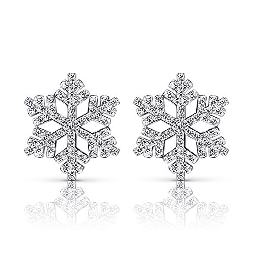 B. CATCHER Pendientes de plata 925, para mujer, copos de nieve, «La reina de hielo», el mejor set de regalo para chicas/mujeres/novias/amigas/hijas