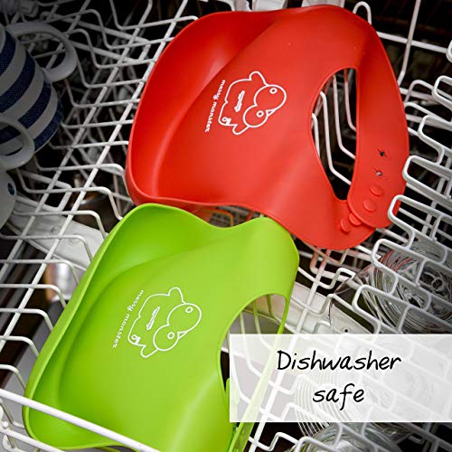 Baberos de silicona para bebés de Jump Baby® Messy Monster. Paquete de 2 baberos más vendidos para niños y niñas de 6 meses a 3 años.