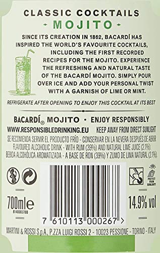 Bacardi Mojito Pre-Mezclado - 700 ml