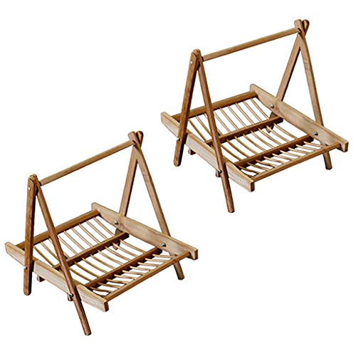 Backbayia - Juego de 2 bandejas de Servir de Madera para vajilla de Cocina para Hotel y Restaurante