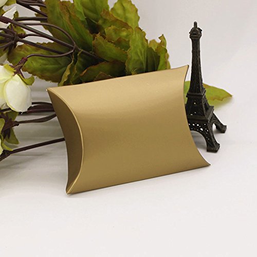 Baifeng 100pcs Almohada Estilo Boda Regalos Candy Papel Cajas Regalo Fiesta Caja Azúcar Cajas - Azul Oscuro