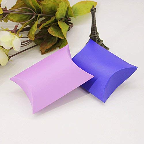 Baifeng 100pcs Almohada Estilo Boda Regalos Candy Papel Cajas Regalo Fiesta Caja Azúcar Cajas - Azul Oscuro