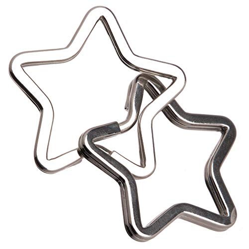 Baker Ross- Anillas metálicas con forma de estrella (Pack de 20) Anillas de metal perfectas para colgar en llaveros