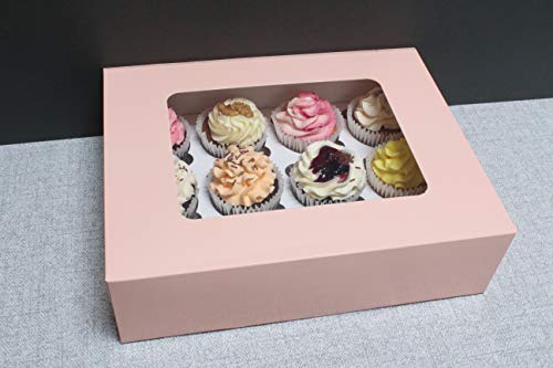 Bakewell's Cake Boxes - Cajas para magdalenas (10 unidades), color rosa