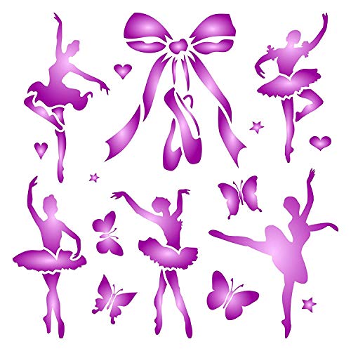 Ballet plantilla reutilizable plantillas para pintura – mejor calidad álbumes de pared Arte decoración Ideas – uso en paredes, suelos, tejidos, cristal, madera, carteles, y más... S