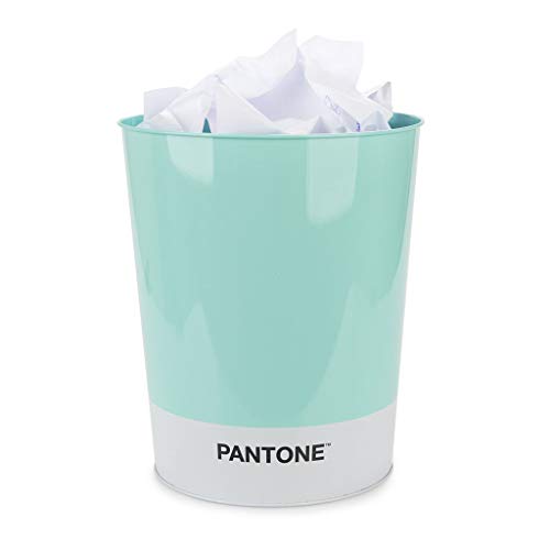 Balvi Papelera Pantone Color tuquesa Cubo de Reciclaje para la Oficina y el hogar Producto de papelería de diseño Moderno y Minimalista Lata 26x22x17,7 cm