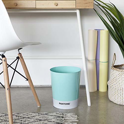 Balvi Papelera Pantone Color tuquesa Cubo de Reciclaje para la Oficina y el hogar Producto de papelería de diseño Moderno y Minimalista Lata 26x22x17,7 cm