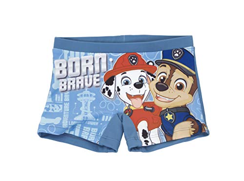 Bañador Patrulla Canina Tipo Bóxer para Playa o Piscina + Gorra Paw Patrol para niños (Azul, 6 años)