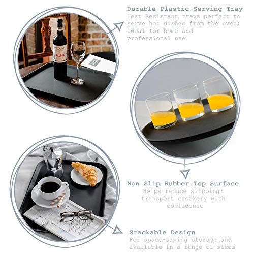 Bandeja antideslizante para servir - Para comida y bebidas - Negro - 35 x 45 cm