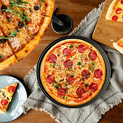 Bandeja para hornear shymaoyi, bandeja para hornear pizza perforada con base sólida de acero al carbono, herramienta de repostería de malla robusta y duradera de 26 cm