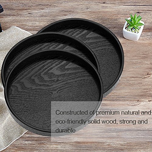 Bandeja para servir comida, plato de té, redondo, de madera maciza, café, aperitivos, comidas, restaurantes, estilo japonés., madera, 30cm